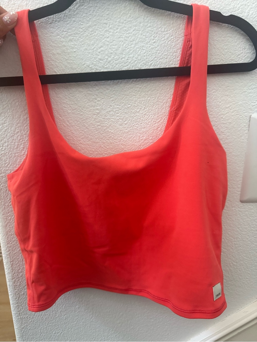 Vuori Coral Red Crop Tank Top
